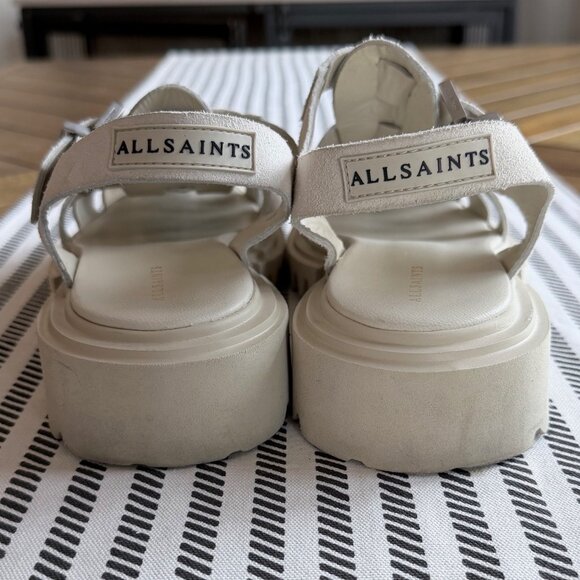 All Saints Nessa logo-patch leather sandals size 38 - Picture 7 of 11